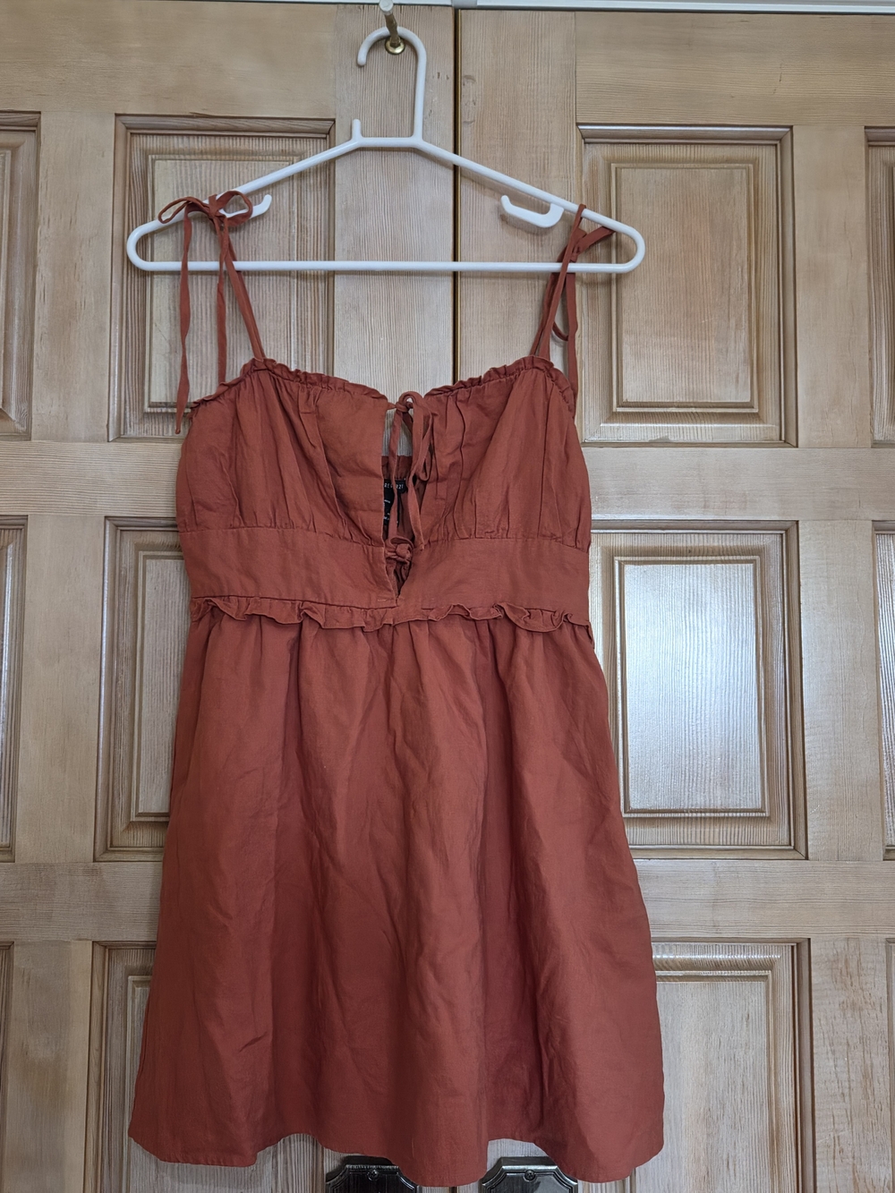Forever 21 Rust Tie-Shoulder Mini Dress
